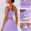 PINSPARK Golf Skorts for Woman High Waisted Athletic Skorts with Pockets Silicone Grippers Tennis Skirts for Pickleball