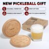 Pickleball Drink Coasters, 2 Pack Wood Coasters for Drink, Pickleball Themed Gifts for Men Women Pickleball Lovers, Coaches, and Teams, Home Kitchen Bar Pickleball Party Decoration