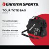 GAMMA Sports Tour Tote Bag, Pickleball Bag for Pickleball Paddles, Gear, and Clothes, Black