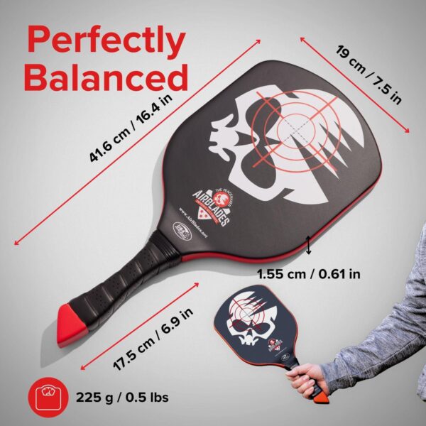 Peacemaker Pickleball Paddle – USAPA Approved, T700 Carbon Fiber, Patented Slopehandle, Honeycomb Core, Friction Paint, Edgeless Design, Thermoformed, Deluxe Carry Case