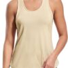 MIER Womens Workout Tank Tops Sleeveless Yoga Athletic Running Dry Fit Shirts Racerback Soft Gym Muscle Tee, Scoop Neck