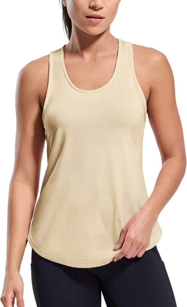 MIER Womens Workout Tank Tops Sleeveless Yoga Athletic Running Dry Fit Shirts Racerback Soft Gym Muscle Tee, Scoop Neck