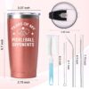 Lifecapido Pickleball Gifts 20oz Insulated Tumbler, Funny Christmas Birthday Gifts for Pickleball Lovers Player Coach (Rose Gold)