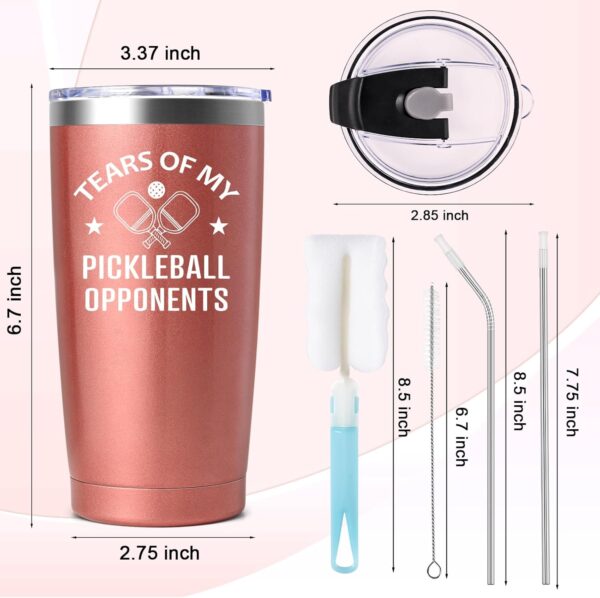 Lifecapido Pickleball Gifts 20oz Insulated Tumbler, Funny Christmas Birthday Gifts for Pickleball Lovers Player Coach (Rose Gold)