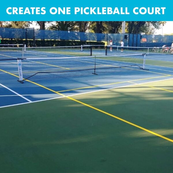 Pickleball Court Marking Kit | Pre-Measured Court Lines for Outdoor/Indoor Portable Pickleball Court | Tape Court Flooring | One Time Use