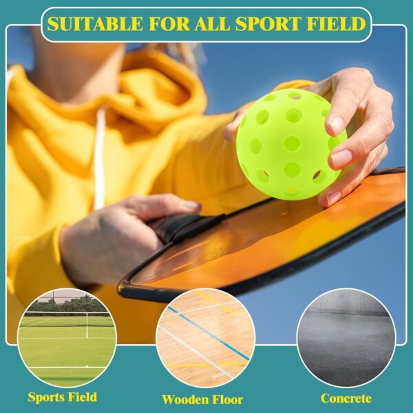 50 Pack Outdoor Pickleball Balls Premium High Elasticity 40-Hole Pickleballs with Mesh Bag for Beginners, Advanced Players, Balanced, High Bounce True Flight, Tournament Play, Family Fun