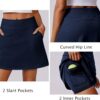 PINSPARK 18" Golf Skorts for Woman High Waisted Tennis Skirt UPF 50+ Athletic Skort Skirts with 4 Pockets Workout Pickleball