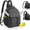 CHICECO Pickleball Backpack for Women, Pickleball Sling Bag,Waterpoof Nylon Pickleball Bag for Women Holds 2 Paddles (Black)