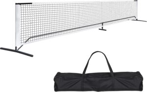 Pickleball Set with Net for Driveway, Portable Pickle Ball Net System with Stable Metal Frame and 22FT Regulation Size Net for Outdoor Indoor Game, with Carry Bag