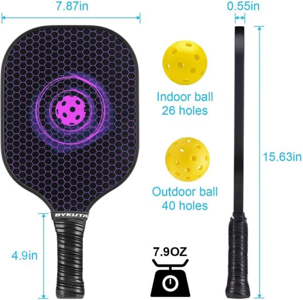 Pickleball Paddles, USAPA Standard Graphite Pickleball Paddles Set of 2, Lightweight Pickleball Set with 4 Pickleball Balls & 1 Portable Bag, Pickle Ball Paddle for Women Men