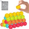 Mini Pickleball Balls 50-Pack with 5 Bright Colors - Soft Quiet Pickleball Balls for Improve Accuracy, Paddle Control & Reflex Skills - Essential Pickleball Training Tools for All Players