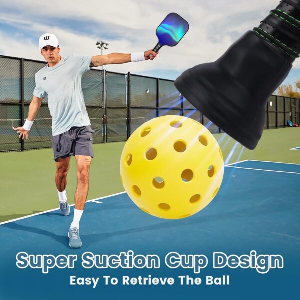 4 PCS Pickleball Ball Retriever,Premium Silicone Pickleball Picker, Pickleball Grabber, Universal Pickleball Upper Suction Cup, Picks Up Balls Easily Without Bending Over, Fits Any Pickleball Paddles