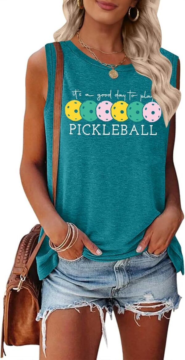 LHBNK Pickleball Tank Tops Women Pickleball Graphic Tees Shirts Summer Sleeveless Pickleball Lover Gifts