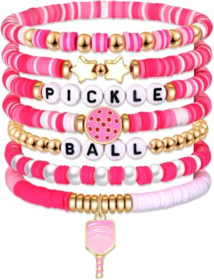 Heishi Bracelets for Women Clay Beaded Stretch Bracelets Stackable Friendship Bracelet Set Summer Beach Accessories Outfits Jewelry Gifts