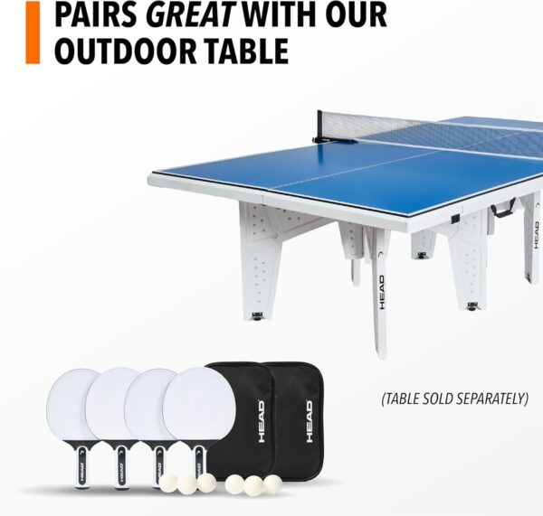 EastPoint Outdoor Table Tennis Paddle Set – Rubberized Weather-Resistant Ping Pong Paddles with Balls – 2 or 4 Player Set