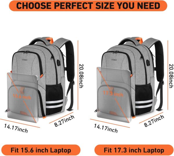 Ytonet Gym Backpack for Men Women, Gym Bags for Men Travel Laptop Backpack with USB Port, Water Resistant Sports Bag Fit 17.3 Inch Laptop, Travel, Workout, Grey