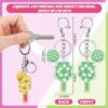 Sureio 24 Pcs Dinkball Keychain for Women Dinkball Party Favors Sports Aesthetic Key Fob Funny Acrylic Keychain Gift for Dink Sport Lover