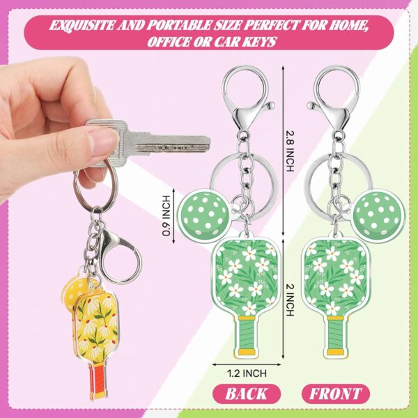 Sureio 24 Pcs Dinkball Keychain for Women Dinkball Party Favors Sports Aesthetic Key Fob Funny Acrylic Keychain Gift for Dink Sport Lover