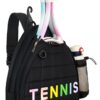 Tennis Bags for Women Girl, Tennis Sling Crossbody Backpack, Water Resistant Tennis Bag for Pickleball, Tennis, Racketball (Black)
