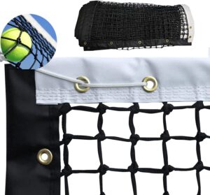 Tennis Net Outdoor Heavy Duty Professional Tennis Court Net Replacement Portable Tennis Net Nylon for Standard Tennis Courts [Includes 2 Fiberglass Dowels]