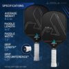 JOOLA Ben Johns Hyperion Pickleball Paddle - Select Raw Carbon Surface or Carbon Abrasion Surface for Increased Power and Spin - Elongated Grip Handle - Carbon Fiber Pickleball Paddle - USAP Approved