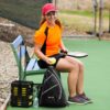 ZOEA Pickleball Bag, Sport Pickleball Sling Bag for Women Man, Adjustable Pickleball Backpack with Fence Hook Water Bottle Holder, Fits 4 Paddles and All Your Other Gear