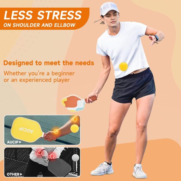 Pickleball Paddles, USAPA Approved Cute Pickleball Paddles Set of 2, Polypropylene Honeycomb Core, Fiberglass Pickleball Set with 2 Pickleball Rackets, 4 Pickleball Balls, 1 Pickleball Bag for Women