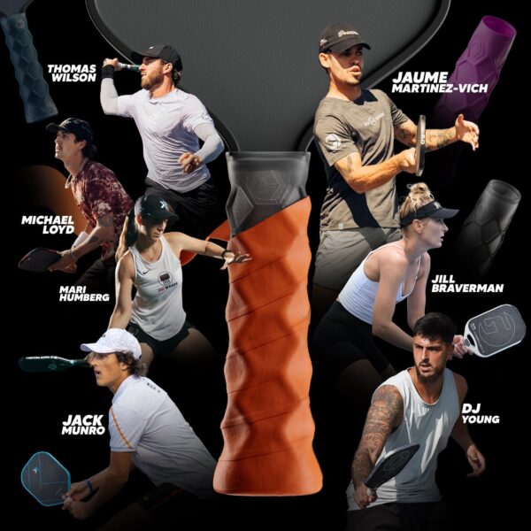 Pickleball Paddle Carbon Grip - 5.25in - Supports Tennis Elbow, Enhances Grip Strength, Reduces Vibration with Finger Support and Anti-Sweat Design