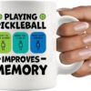 Playing Pickleball Improves Memory Pickleball Gifts Paddle Ball Player Gifts for Coach Dad Mom Uncle Aunt Boyfriend Girlfriend Novelty Drinkware Ceramic Mug 11 oz White