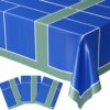 Blue Orchards Pickleball Table Cover (Pack of 3) - Pickleball Party Supplies and Decorations Sports Themed Plastic Tablecloth Birthday Baby Shower Tableware