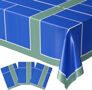 Blue Orchards Pickleball Table Cover (Pack of 3) - Pickleball Party Supplies and Decorations Sports Themed Plastic Tablecloth Birthday Baby Shower Tableware