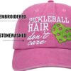InnoBeta Embroidered Pickleball Cap - Funny Gifts for Women, Lovers, Players - Adjustable Hat Accessory for Birthday, Christmas - Pink