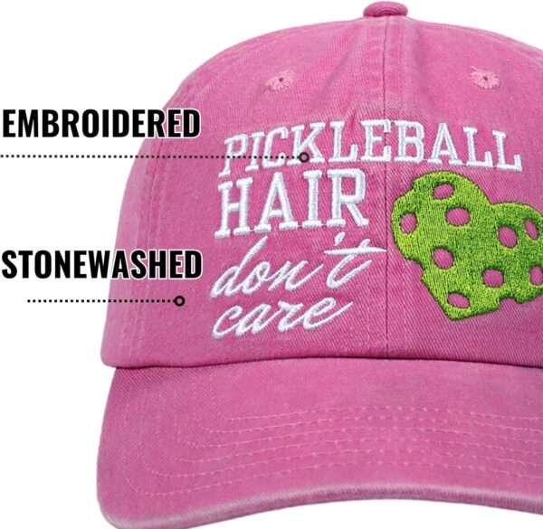 InnoBeta Embroidered Pickleball Cap - Funny Gifts for Women, Lovers, Players - Adjustable Hat Accessory for Birthday, Christmas - Pink