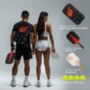 Pickleball Paddles Set of 2 T700 Carbon Fiber USAPA Approved Rackets 4 Outdoor Balls 1 Fashion EVA Carry Bag Hard Case, Core 16MM High Performance Long Grip Starter Kit for Partners Couples Beginners