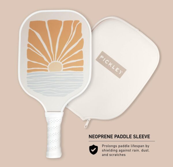 Pickleball Single Paddles - Fiberglass Surface, Honeycomb Core - Cool & Unique Designs - Sweatproof Foam Comfort Grip - Neoprene Cover - Gifts for Pickleball Lovers