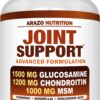 Arazo Nutrition Glucosamine Chondroitin Turmeric Msm Boswellia - Joint Support Supplement for Relief 180 Tablets for Bones, Back, Knees, Hands (180 Tablets)