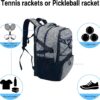 WOLT Tennis Bag - Large Tennis Racket Backpack for Men & Women - Ventilated Shoe Compartment - Holds 2 Rackets