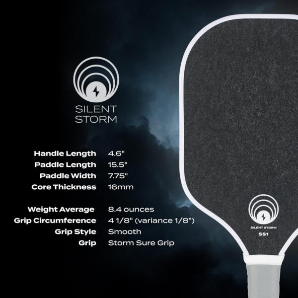 OWL Sport SILENT STORM Paddle | 100% USAPA Tournament & League Approved | Maximum Control Play 16 MM Core | Patented High Performance Surface | Over 50% Noise Reduction | Elite Play for All Players