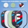Fostoy Portable Pickleball Net with Wheels, Pickleball Set with 4 Fiberglass Paddles & 6 Pickleballs, Carry Bag, for Backyards Driveways and Garages