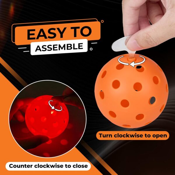 Glow in The Dark Pickleball,6 Pack Outdoor Pickleballs, LED Light Up High Visibility and Long-Lasting for Nighttime Play,Pickleball Gift