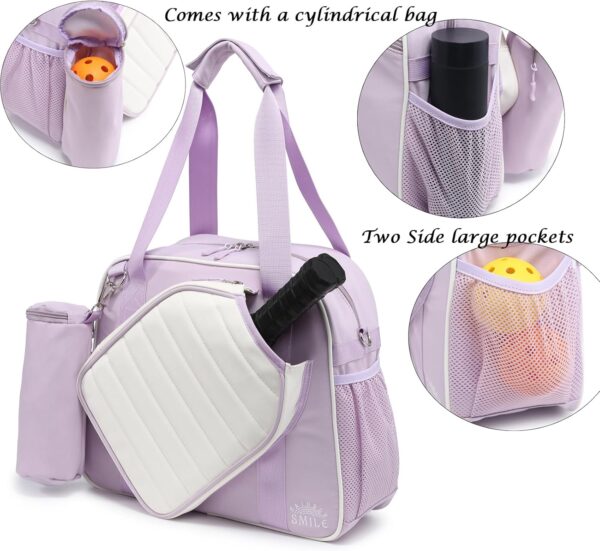 RAINBOW SMILE Crossbody Pickleball Bag with Ice Bag & Ball Bag 3-Piece Sets, Waterproof Pickle Ball Bag Tote Shoulder Bag