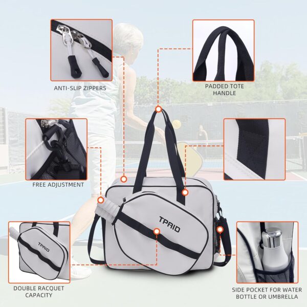 Lovvento Pickleball Bag Sling Tote Hanbag: Pickleball Crossbody Bags Fits 2 Paddles with Shoe Compartment and Adjustable Shoulder Strap