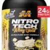 MuscleTech Whey Protein Powder (Banana Cream, 2LB) - Nitro-Tech Whey Protein Isolate Smoothie Mix for Lean Muscle & Fast Recovery - 24g of Whey Gold Protein for Women & Men - Gluten-Free