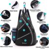 ZOEA Pickleball Bag, Sport Pickleball Sling Bag for Women Man, Adjustable Pickleball Backpack with Fence Hook Water Bottle Holder, Fits 4 Paddles and All Your Other Gear