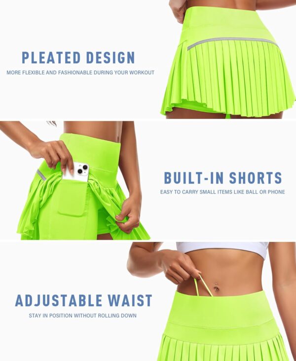 JoyGirl Womens Pleated Tennis Skirt with Shorts High Waisted Golf Skort Mini Skirt Workout Skirt Athletic Skorts with Pockets