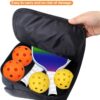 Pickleball Paddle Cover with Pocket, With Extra Storage Space Pocket for Accessories, Fits Store 2 Paddle &4balls, Zipper Closure - Waterproof Material