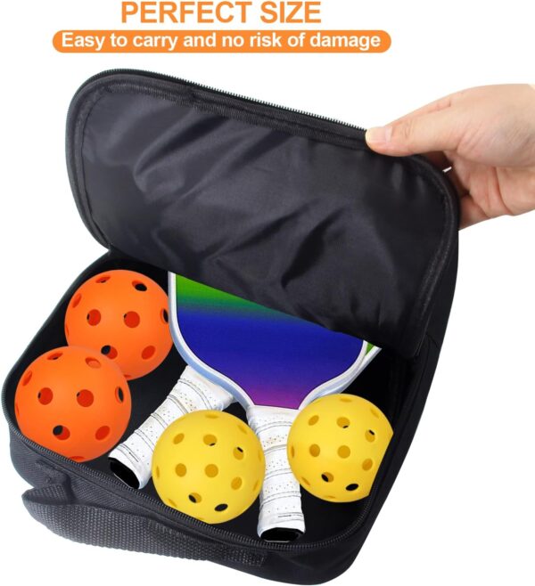 Pickleball Paddle Cover with Pocket, With Extra Storage Space Pocket for Accessories, Fits Store 2 Paddle &4balls, Zipper Closure - Waterproof Material