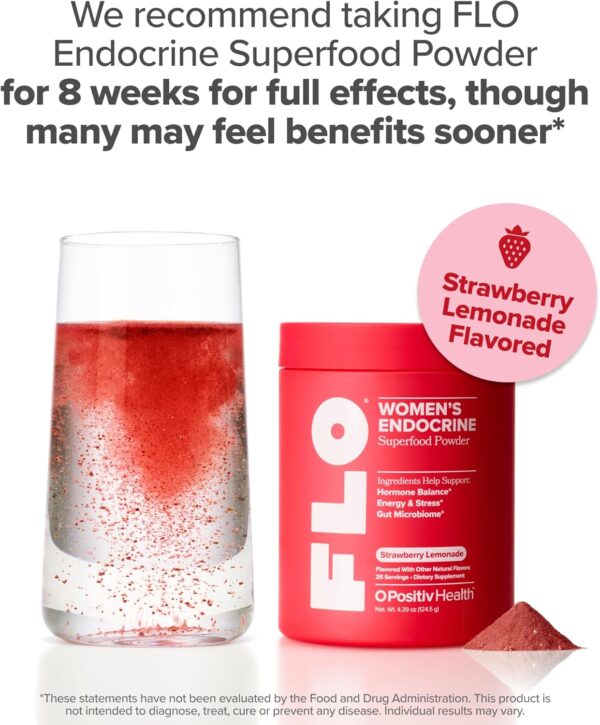 O Positiv FLO Women’s Endocrine Superfood Powder – Supports Healthy Cortisol Levels, Hormonal Balance, Thyroid & Gut Health – Multivitamin Plus Rhodiola, DIM, Myo-Inositols, Red Superfood– 25 Servings