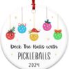 FLAGWIX Pickleball Gifts - Christmas Ornaments 2024 - Ceramic Ornaments for Women, Friends, Pickleball Lovers - Tree Decoration