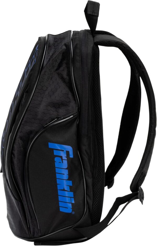 Franklin Sports Junior Pickleball Backpack - Deluxe Competition Pro Pickleball Paddle Bag for Gear + Equipment - Compact Men's + Women's Backpack for Paddles, Balls + Accessories